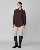 Stretchy Riding Shirt in Dark Brown