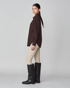 Stretchy Riding Shirt in Dark Brown