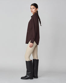 Stretchy Riding Shirt in Dark Brown