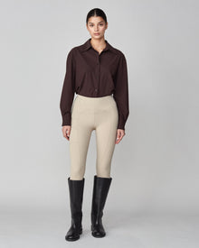 Stretchy Riding Shirt in Dark Brown