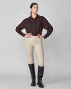 Stretchy Riding Shirt in Dark Brown