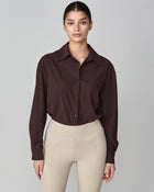 Stretchy Riding Shirt in Dark Brown