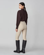 Stretchy Riding Shirt in Dark Brown