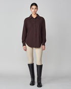 Stretchy Riding Shirt in Dark Brown