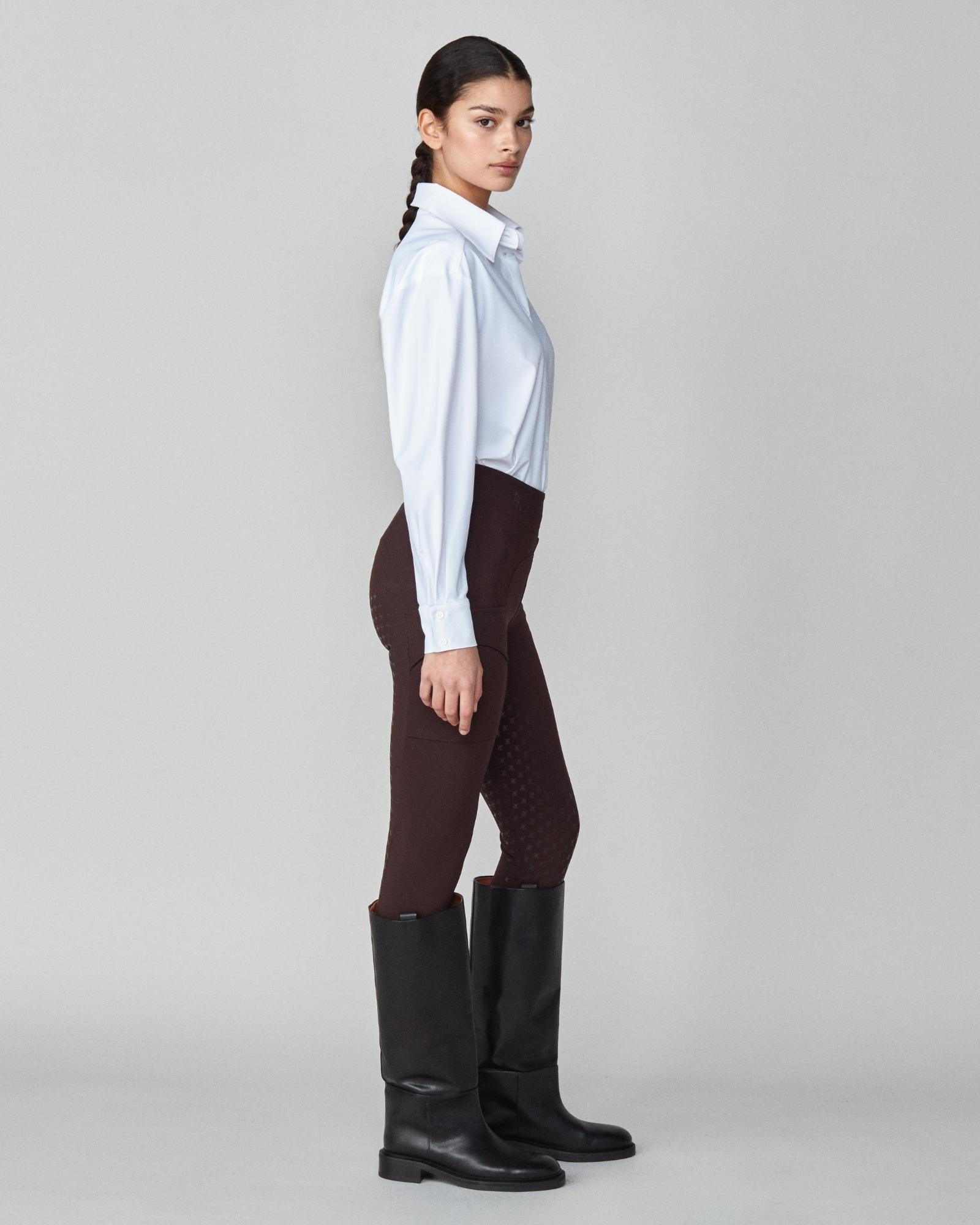 Stretchy Riding Shirt in White