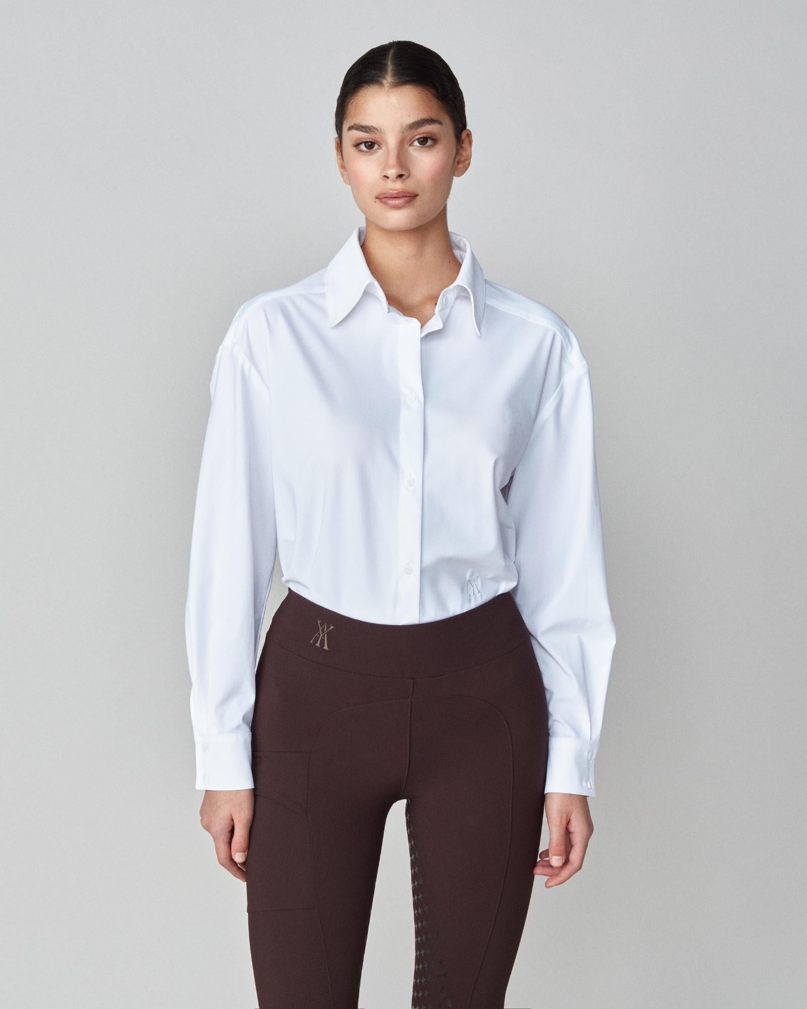 Stretchy Riding Shirt in White