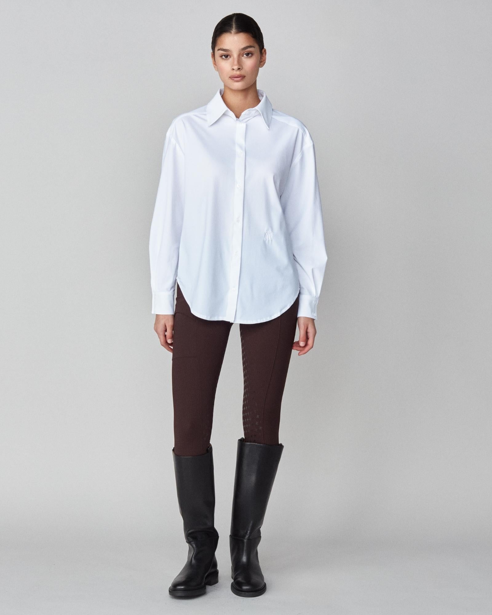 Stretchy Riding Shirt in White
