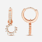Confidence Hoop Earrings in 9k Pink Gold with White Diamonds