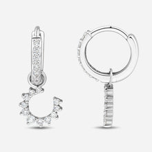 Confidence Hoop Earrings in 9k White Gold with White Diamonds