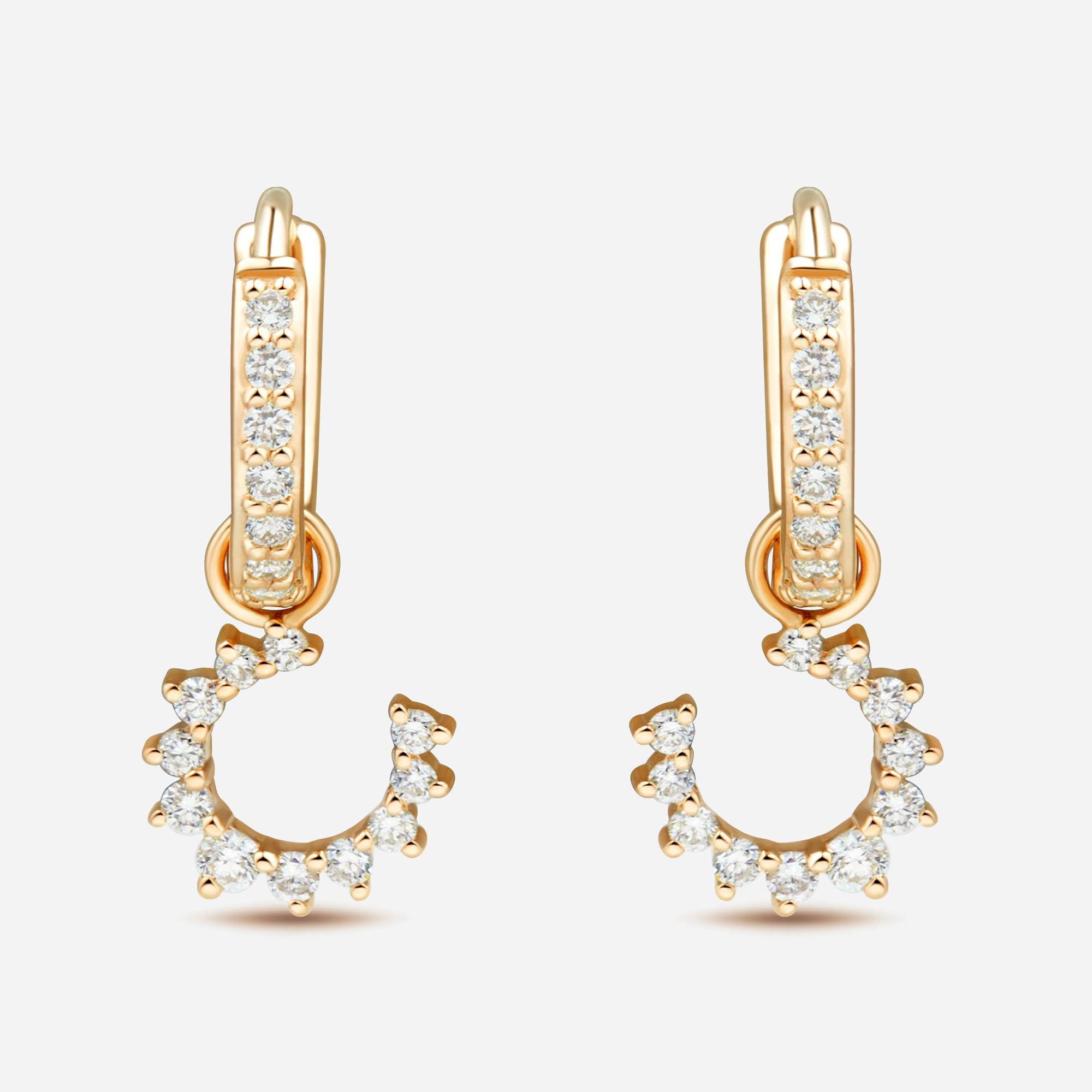 Confidence Hoop Earrings in 9k Yellow Gold with White Diamonds