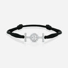 Challenge Black Silk Cord Bracelet in 9k White Gold with Diamonds