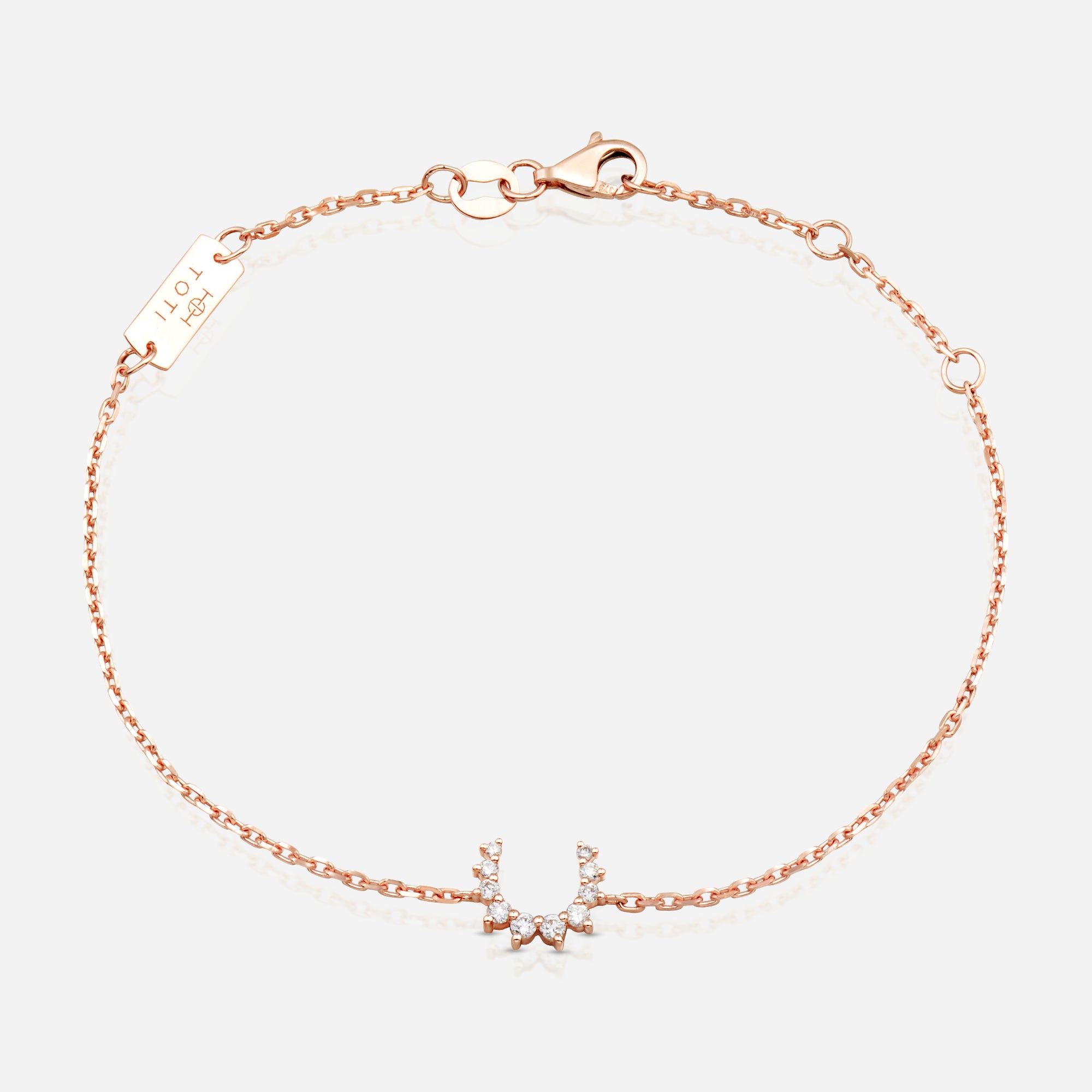 Confidence Bracelet in 9k Pink Gold with White Diamonds