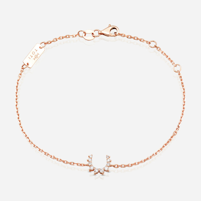 Confidence Bracelet in 9k Pink Gold with White Diamonds