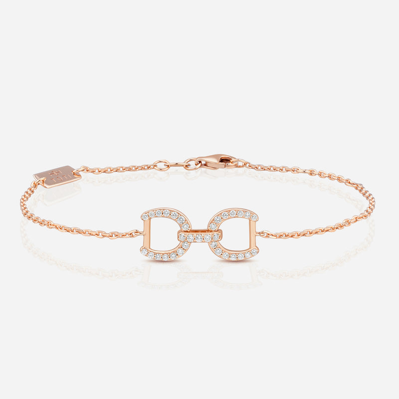 Connection Bracelet in 9k Pink Gold with White Diamonds