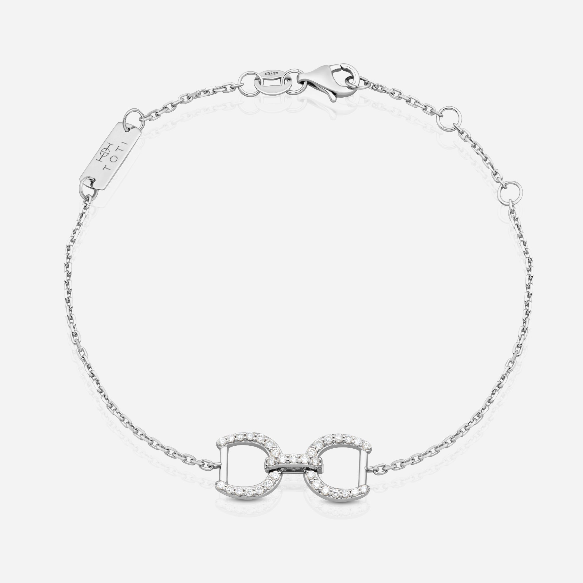 Connection Bracelet in 9k White Gold with White Diamonds