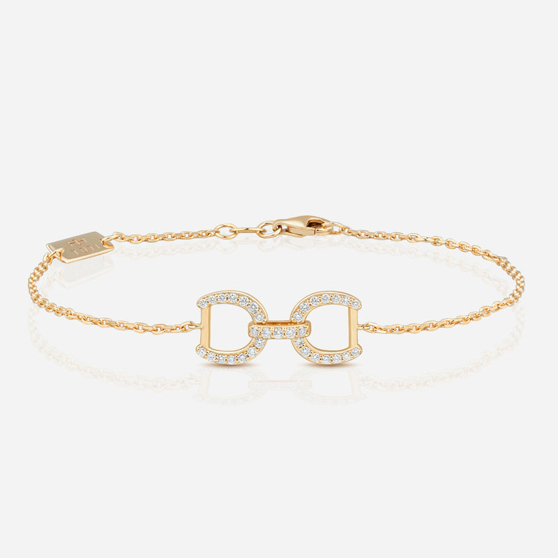 Connection Bracelet in 9k Yellow Gold with White Diamonds