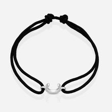 Destiny Confidence Black Cord Bracelet in Polished Silver