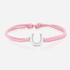 Destiny Confidence Pink Cord Bracelet in Polished Silver
