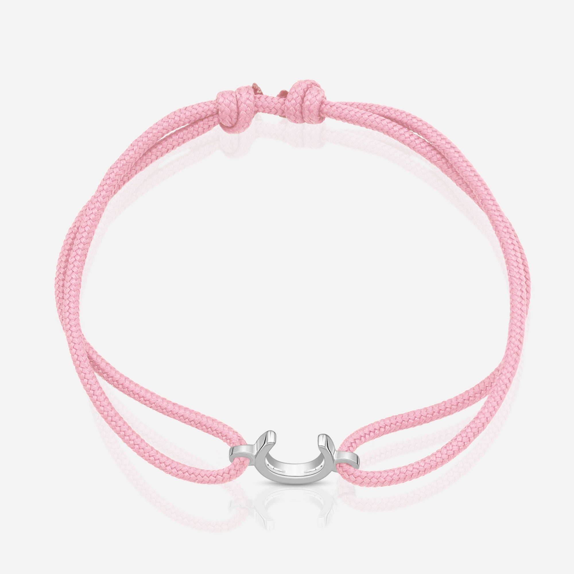 Destiny Confidence Pink Cord Bracelet in Polished Silver