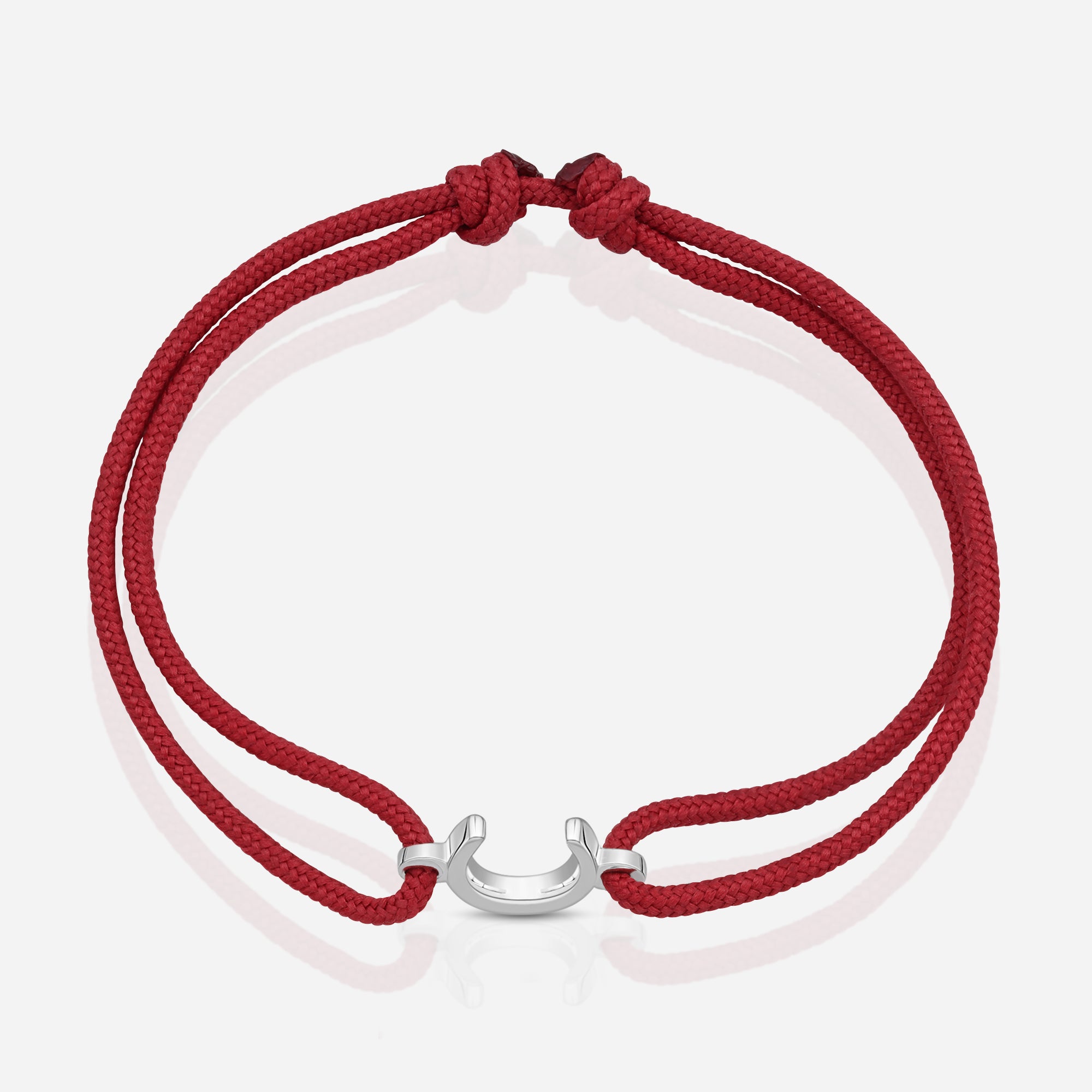 Destiny Confidence Bordeaux Cord Bracelet in Polished Silver