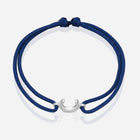 Destiny Confidence Navy Cord Bracelet in Polished Silver