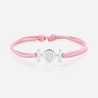 Destiny Challenge Pink Cord Bracelet in Polished Silver