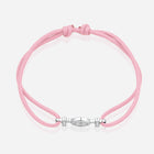 Destiny Challenge Pink Cord Bracelet in Polished Silver