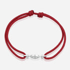 Destiny Challenge Bordeaux Cord Bracelet in Polished Silver