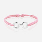 Destiny Connection Pink Cord Bracelet in Polished Silver