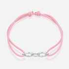 Destiny Connection Pink Cord Bracelet in Polished Silver