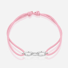 Destiny Connection Pink Cord Bracelet in Polished Silver