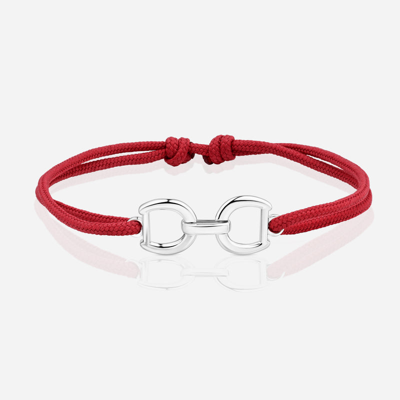 Destiny Connection Bordeaux Cord Bracelet in Polished Silver