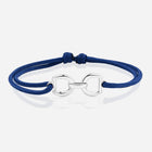 Destiny Connection Navy Cord Bracelet in Polished Silver