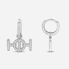 Challenge Hoop Earrings in 9k White Gold with White Diamonds