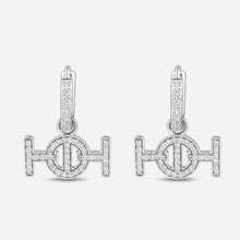 Challenge Hoop Earrings in 9k White Gold with White Diamonds