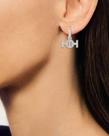 Challenge Hoop Earrings in 9k White Gold with White Diamonds