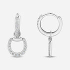 Connection Hoop Earrings in 9k White Gold with White Diamonds