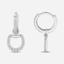 Connection Hoop Earrings in 9k White Gold with White Diamonds