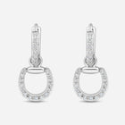 Connection Hoop Earrings in 9k White Gold with White Diamonds