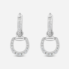 Connection Hoop Earrings in 9k White Gold with White Diamonds