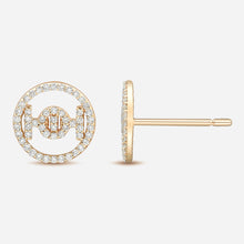 Challenge Studs in 9k Yellow Gold with White Diamonds