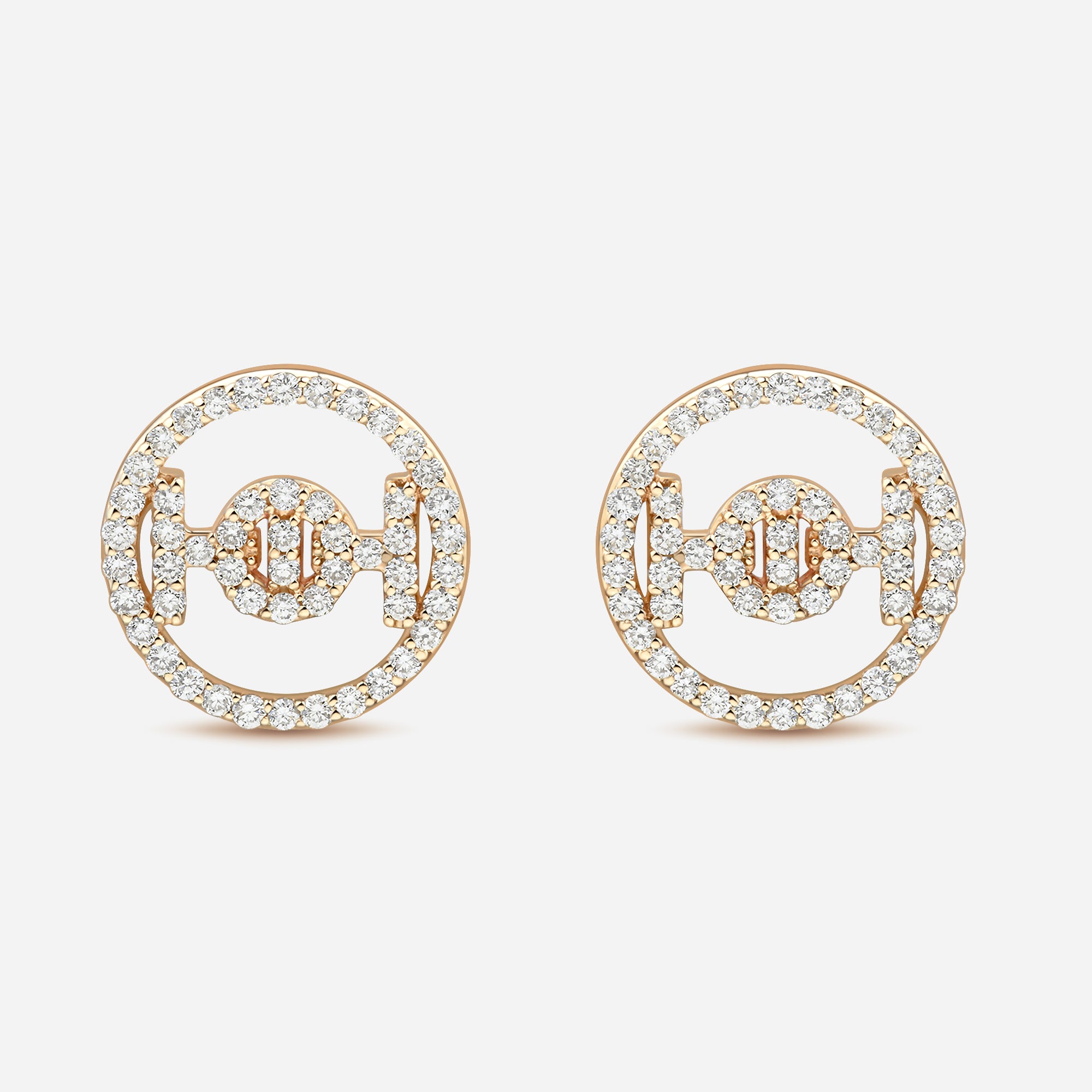 Challenge Studs in 9k Yellow Gold with White Diamonds