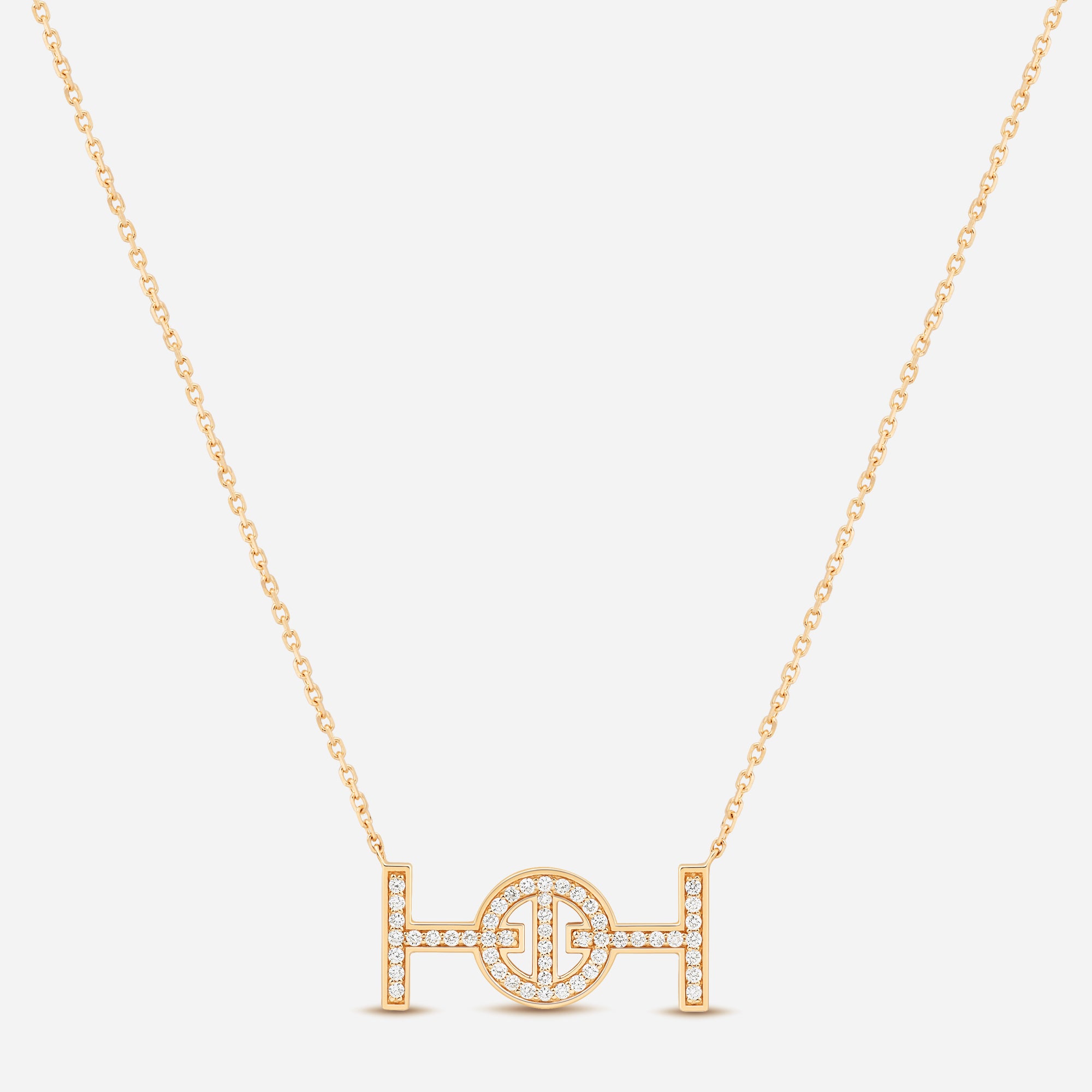 Challenge Necklace in 18k Yellow Gold with White Diamonds