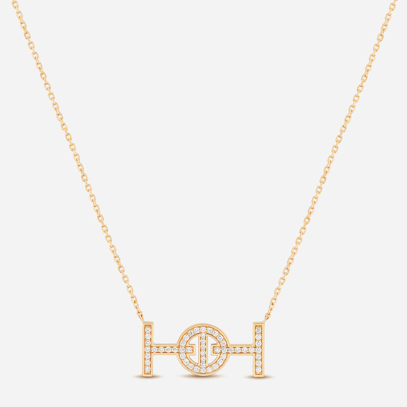 Challenge Necklace in 18k Yellow Gold with White Diamonds