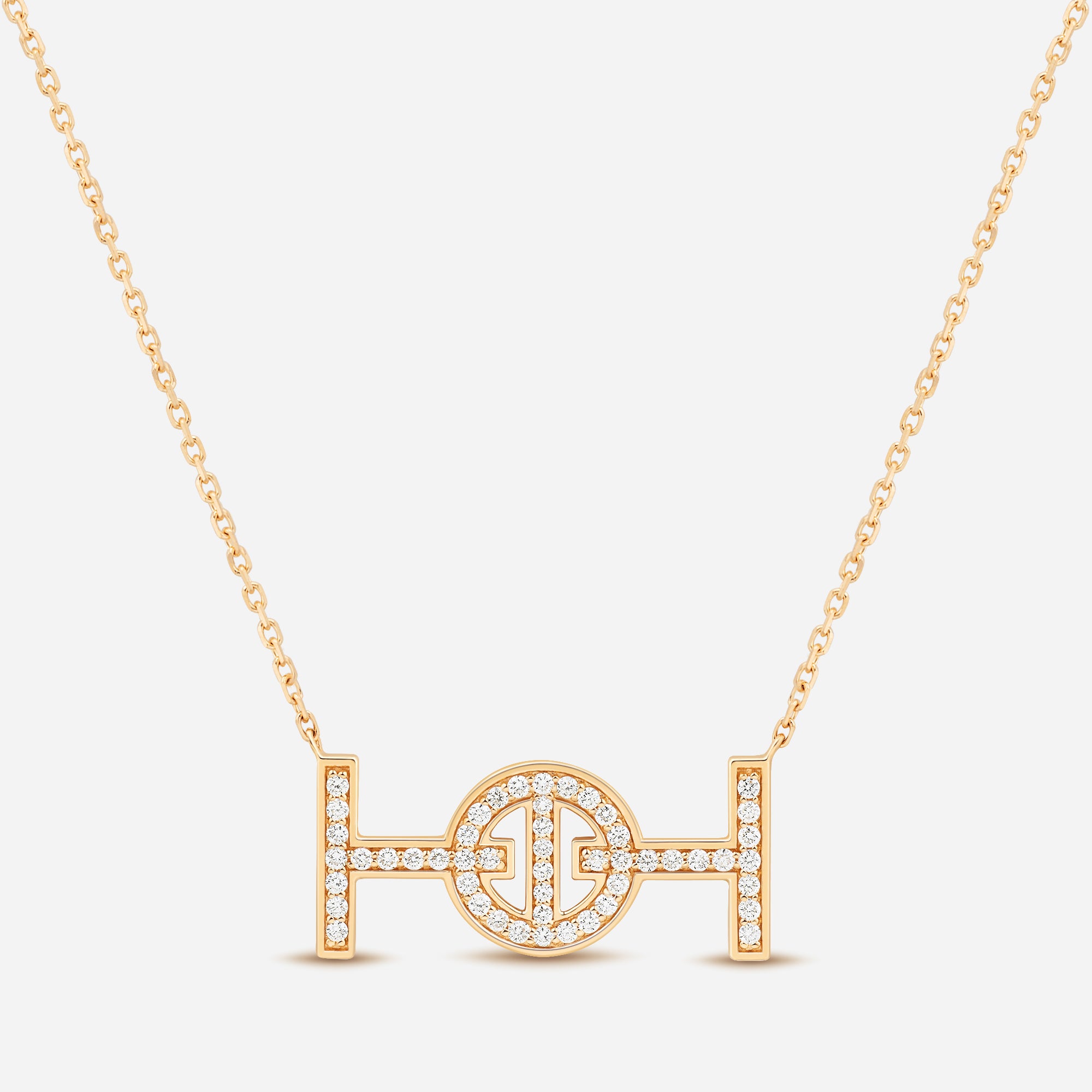 Challenge Necklace in 18k Yellow Gold with White Diamonds