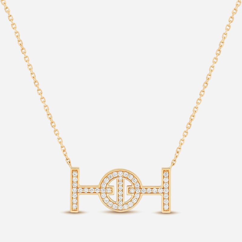 Challenge Necklace in 18k Yellow Gold with White Diamonds