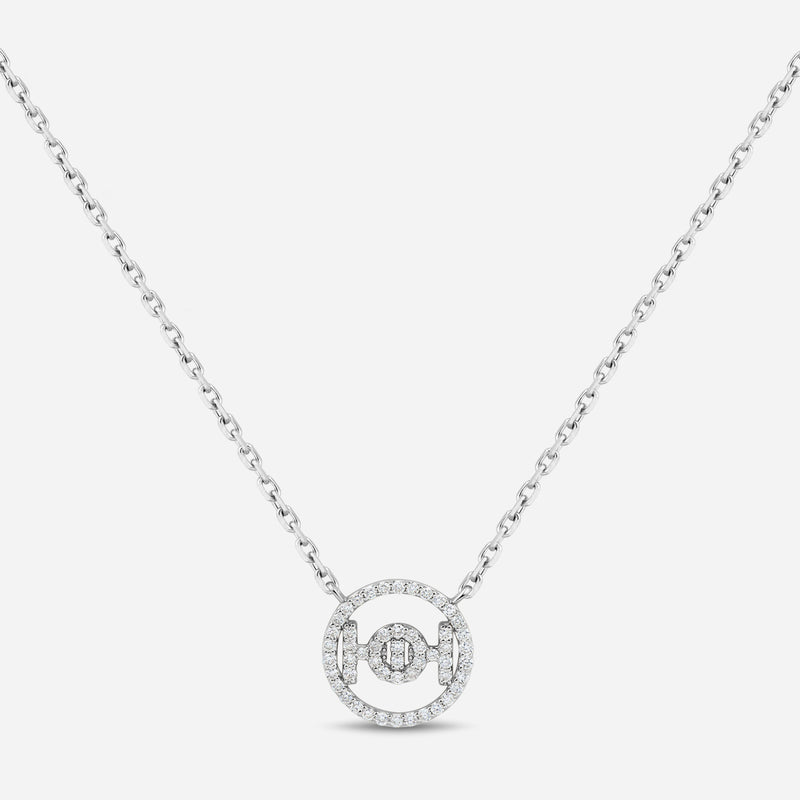Challenge Necklace in 9k White Gold with White Diamonds
