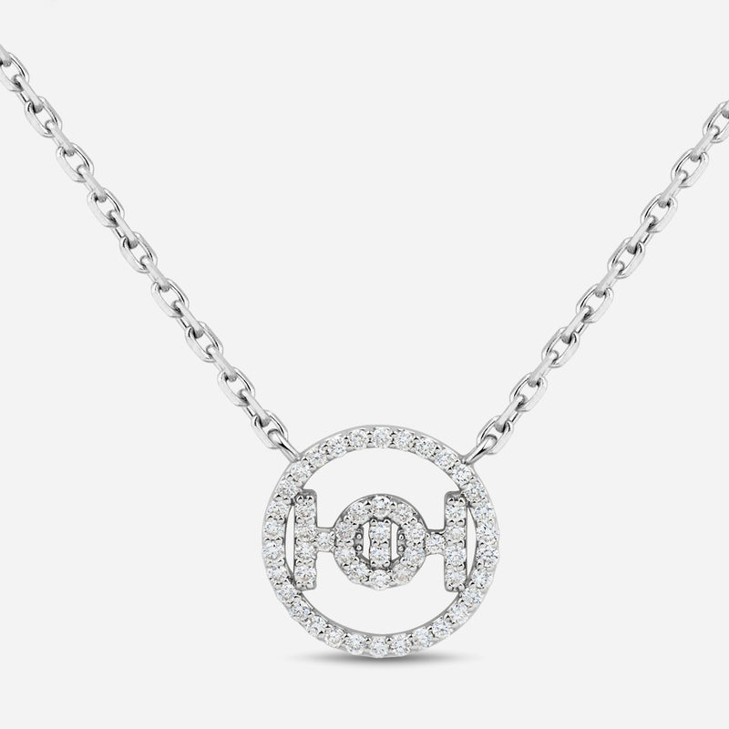 Challenge Necklace in 9k White Gold with White Diamonds