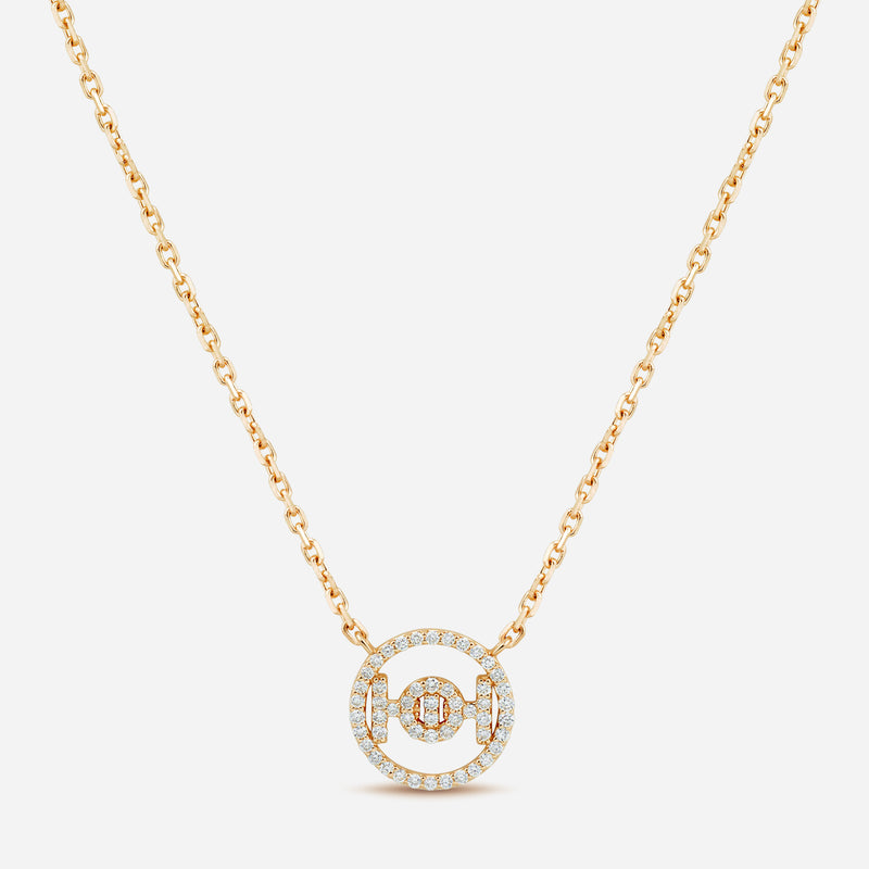 Challenge Necklace in 9k Yellow Gold with White Diamonds