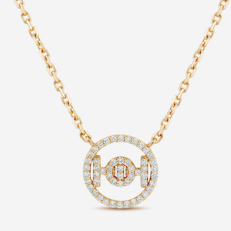 Challenge Necklace in 9k Yellow Gold with White Diamonds